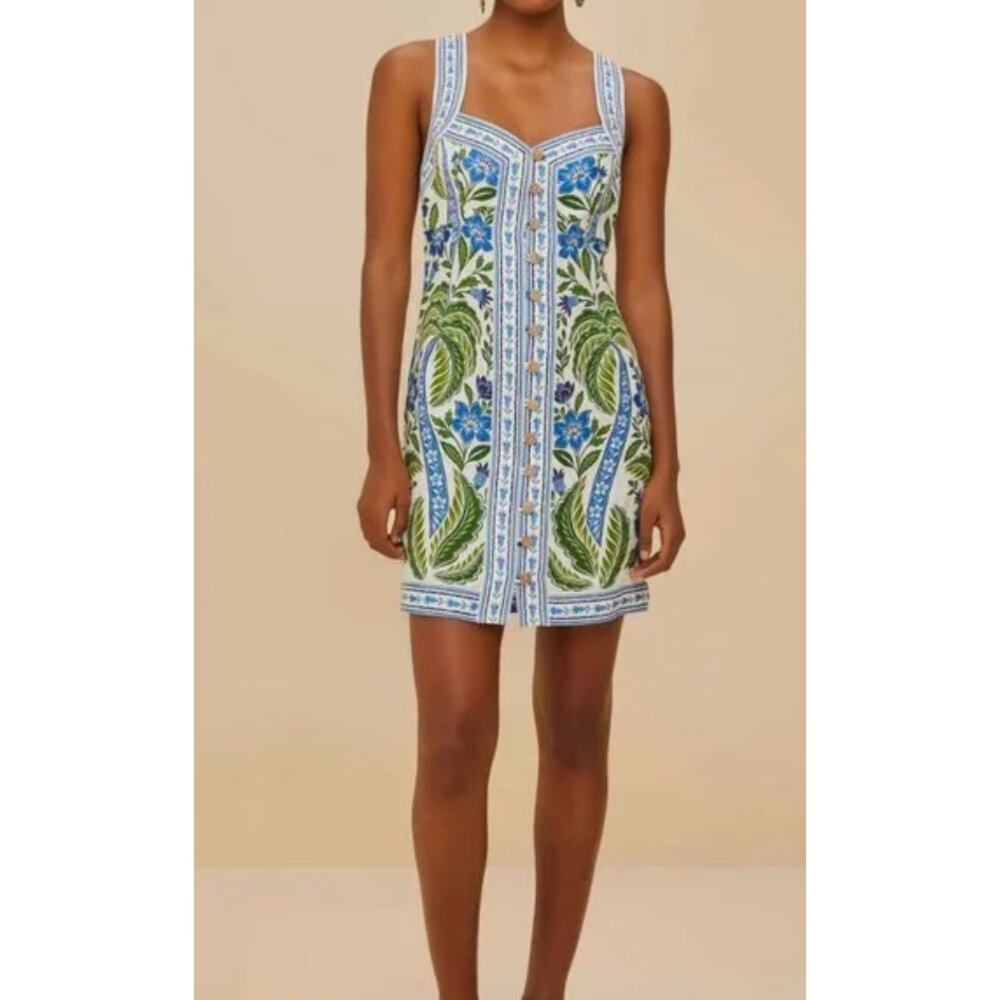 Farm Rio NEW Tropicance Off-White Mini Dress M